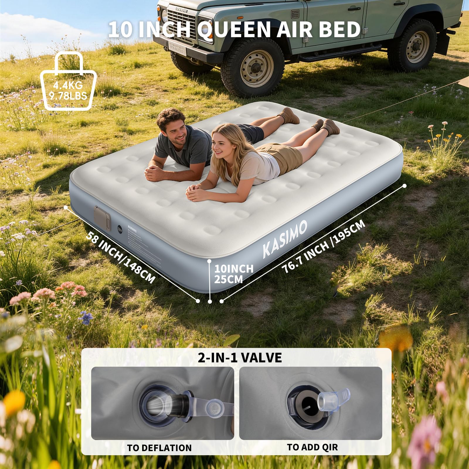 Queen Air Mattress with Built-In Battery Pump
