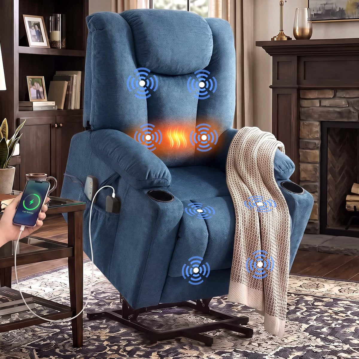 Brage Living Power Lift Recliner Chair for Elderly with Heat and Massage