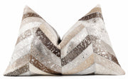 Cowhide Leather Patchwork Throw Pillows
