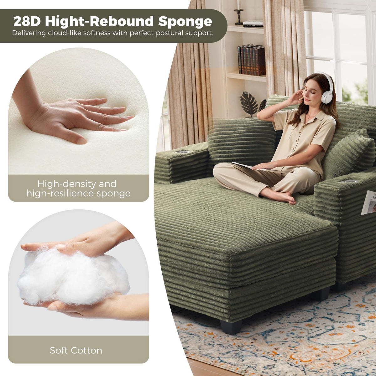 Oversized Faux Fur Chaise Lounge