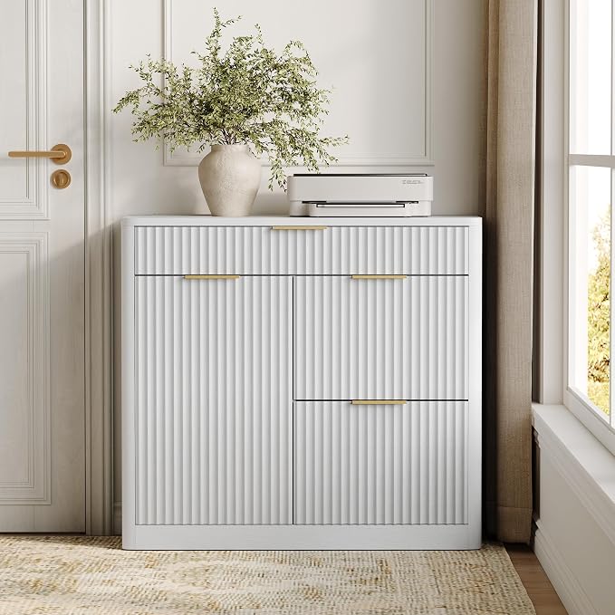 3-Drawer Filing Cabinet with Power Outlets
