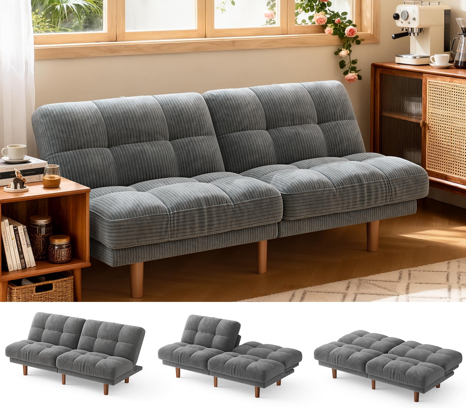 65" Convertible Futon Sofa Bed