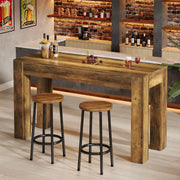 Tribesigns 63" Long Bar Table, Wooden Counter Height Table with 4 Legs, Rectangular Pub Table for Kitchen, Home Bar & Living Room, Rustic Brown (Rustic Brown)