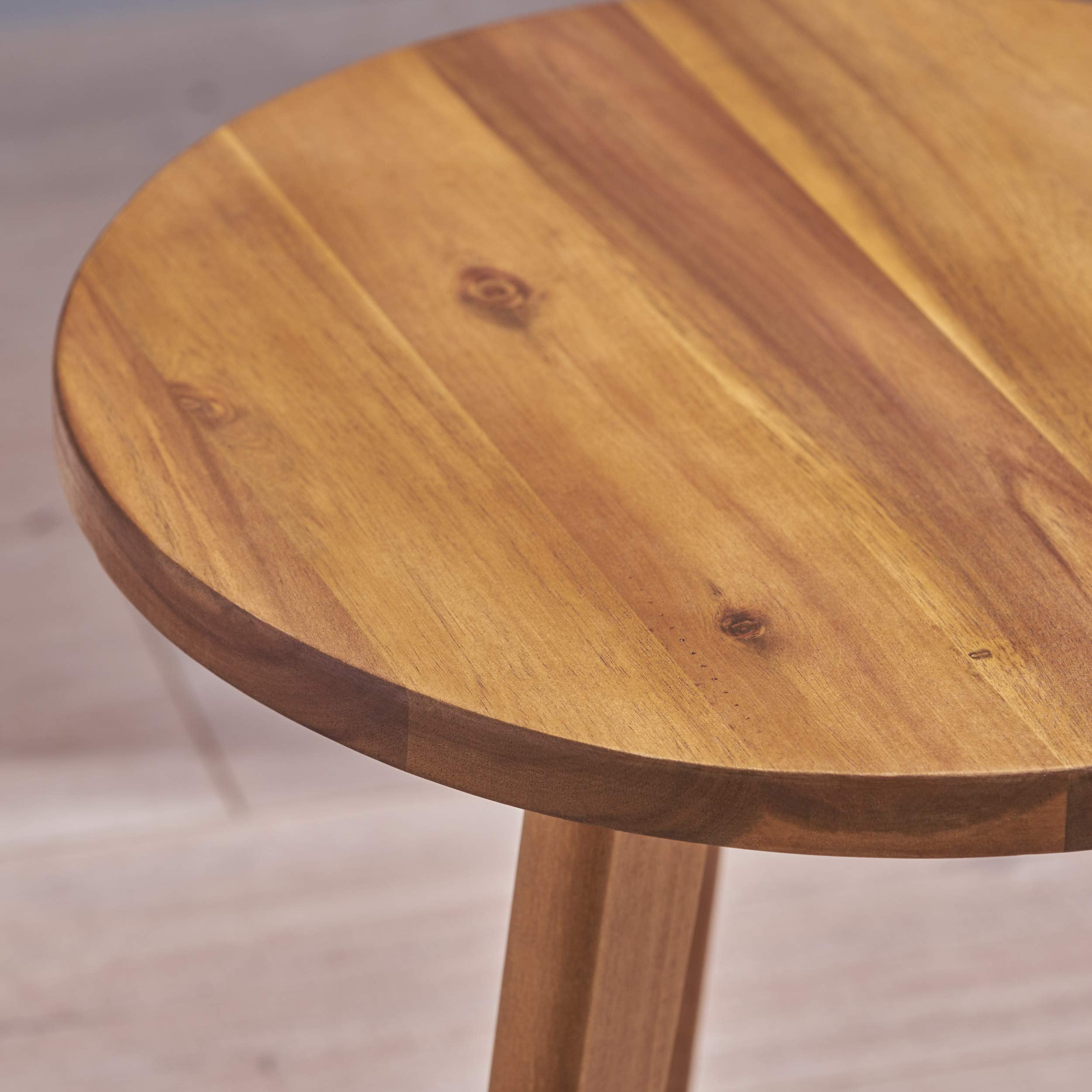 Acacia Wood Round Outdoor Side Table