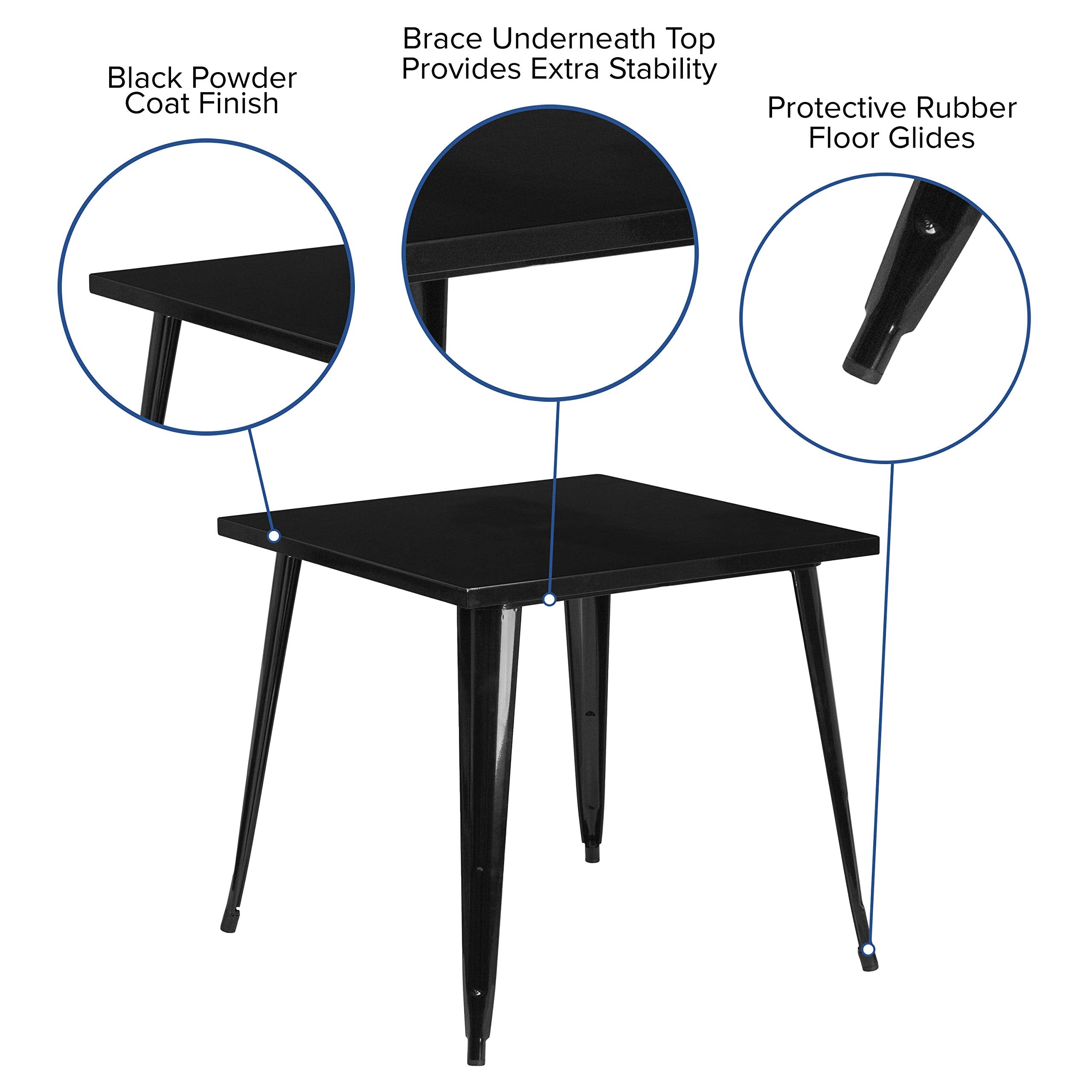 Square Metal Café Table | Indoor-Outdoor