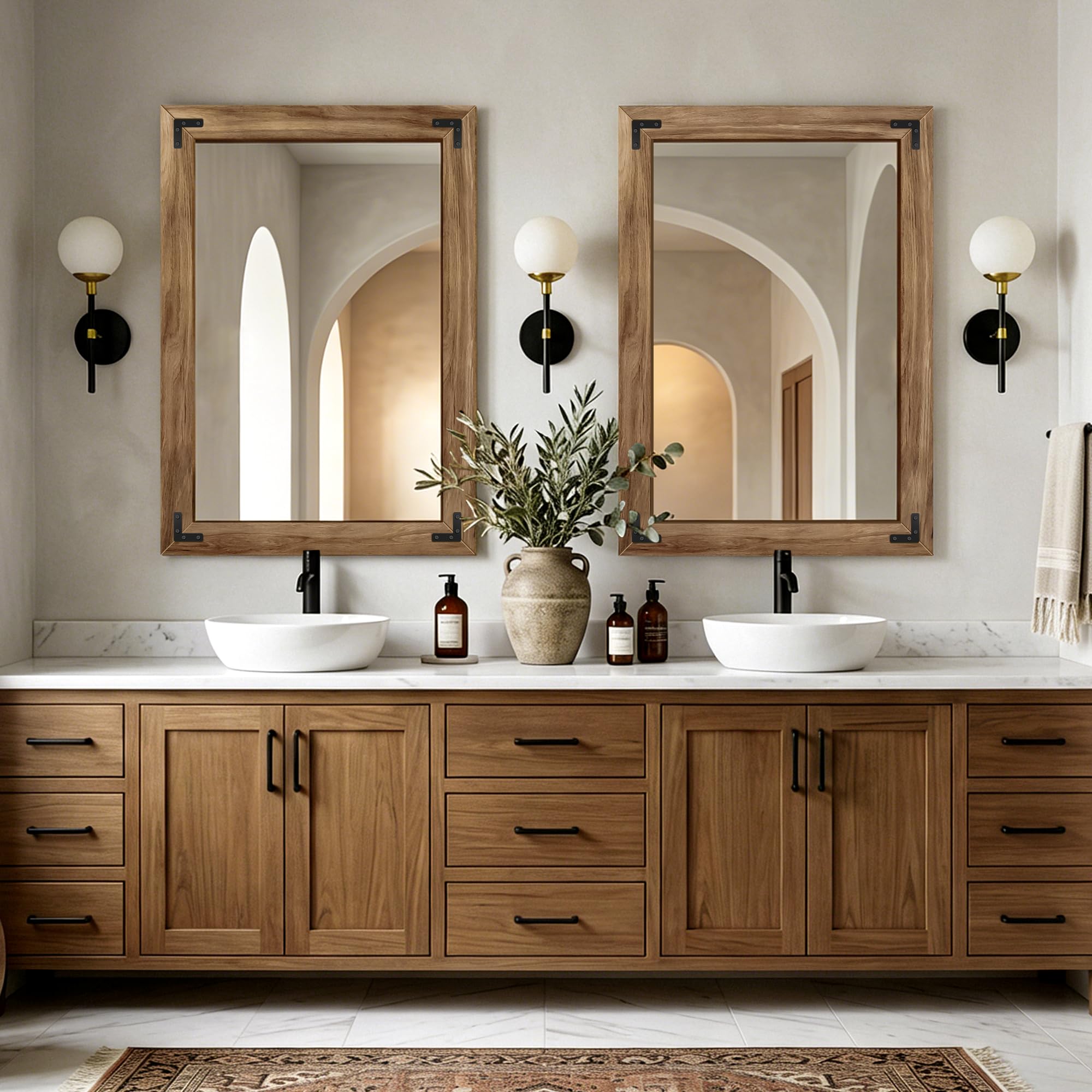 Farmhouse Wood Frame Wall Mirror