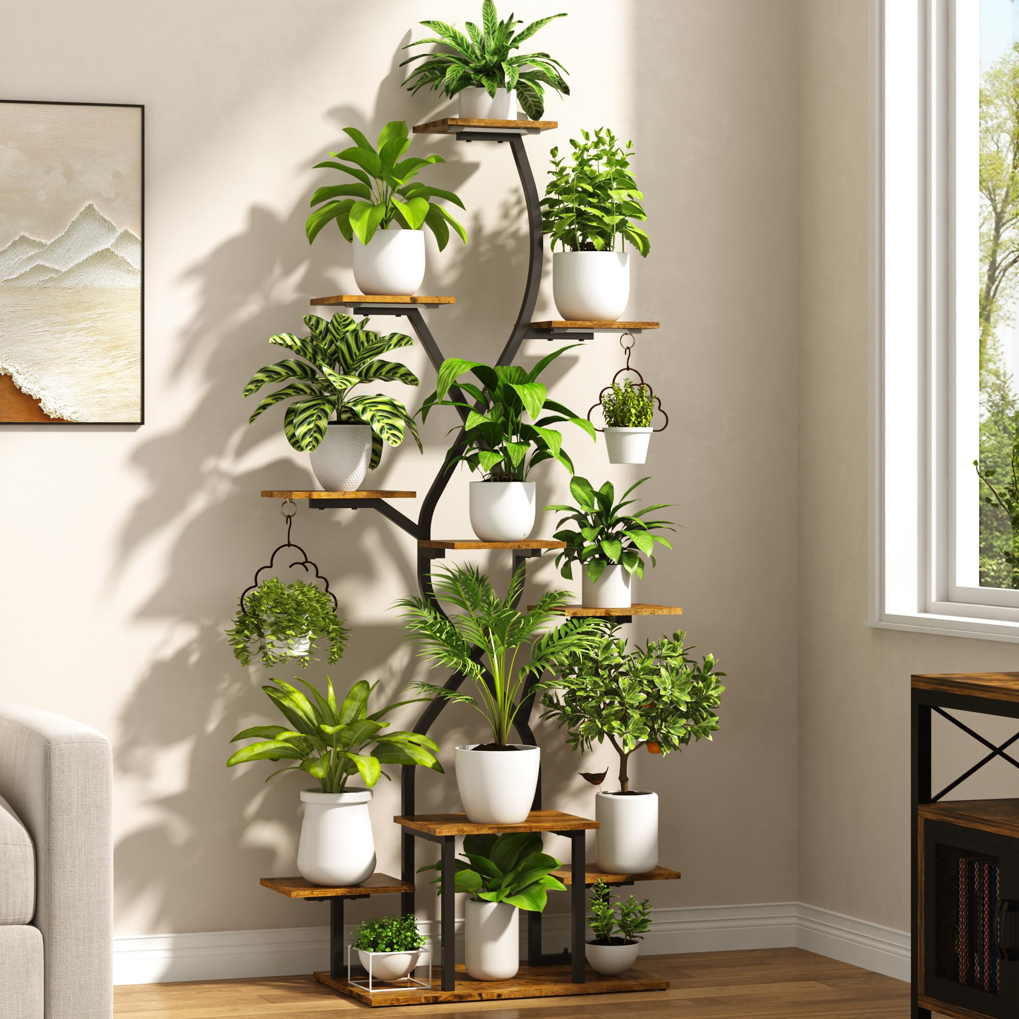 10-Tier Plant Stand with Grow Light