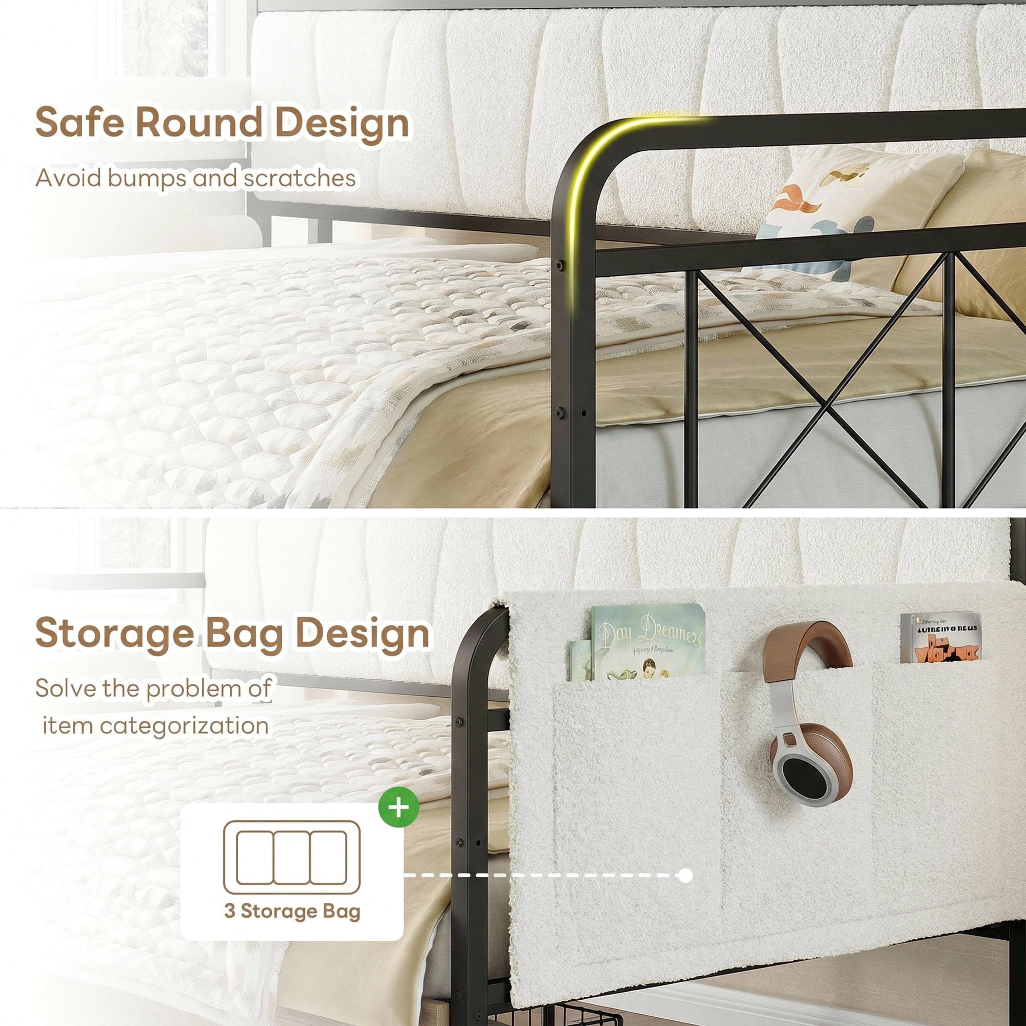 Twin Daybed with Storage Drawers & Charging Headboard