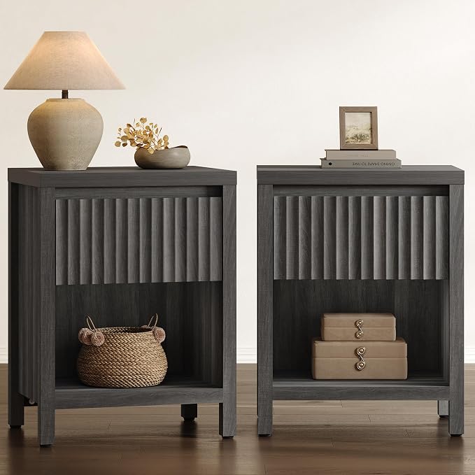 Fluted Nightstands Set of 2