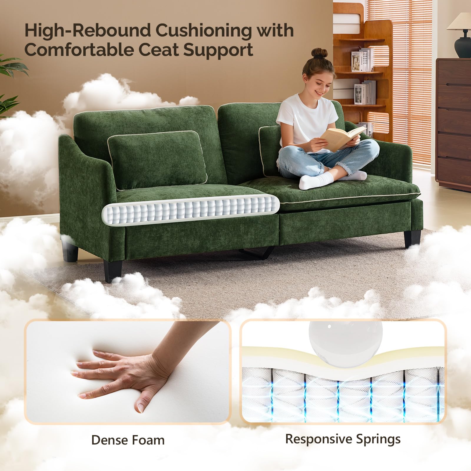 84" Deep Seat Sofa Couch