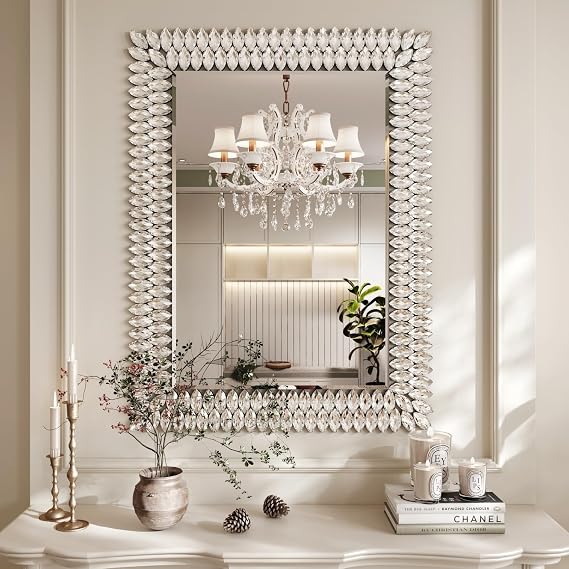 Round Jeweled Wall Mirror