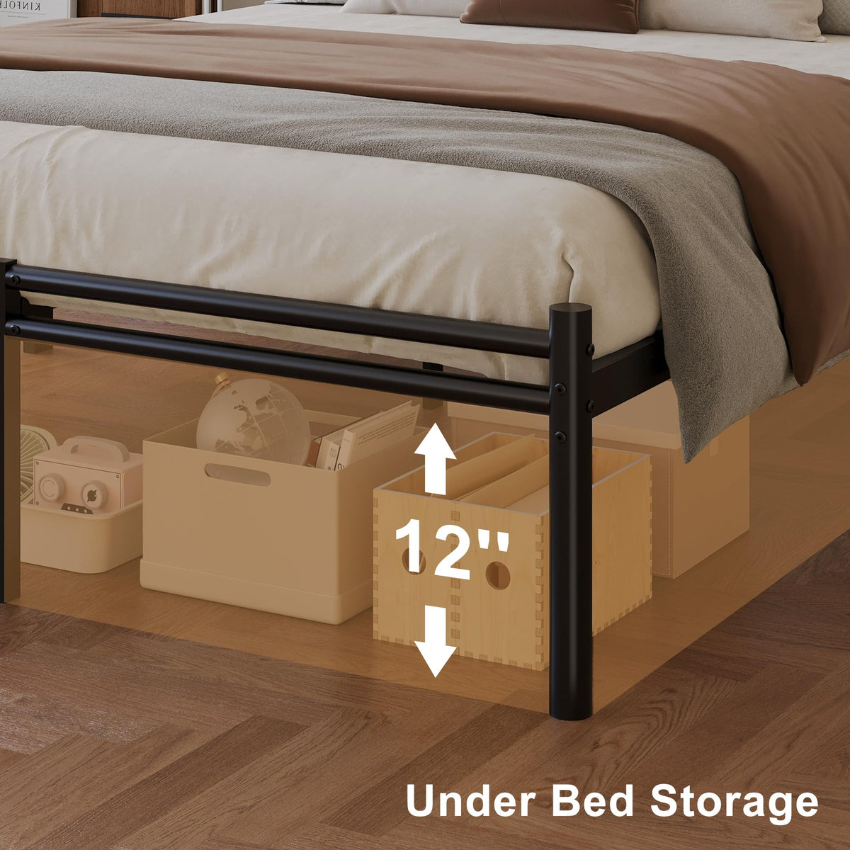 Yicensen Full Size Bed Frame with Headboard and Footboard
