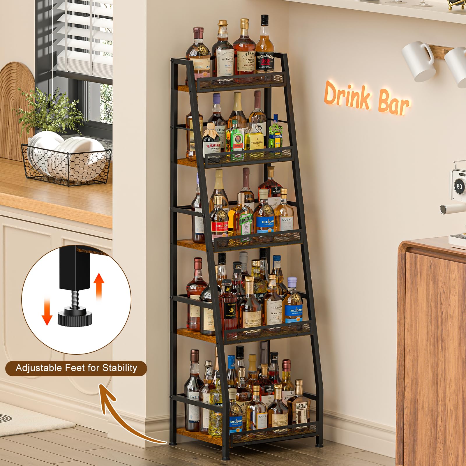 5-Tier Freestanding Wine Rack