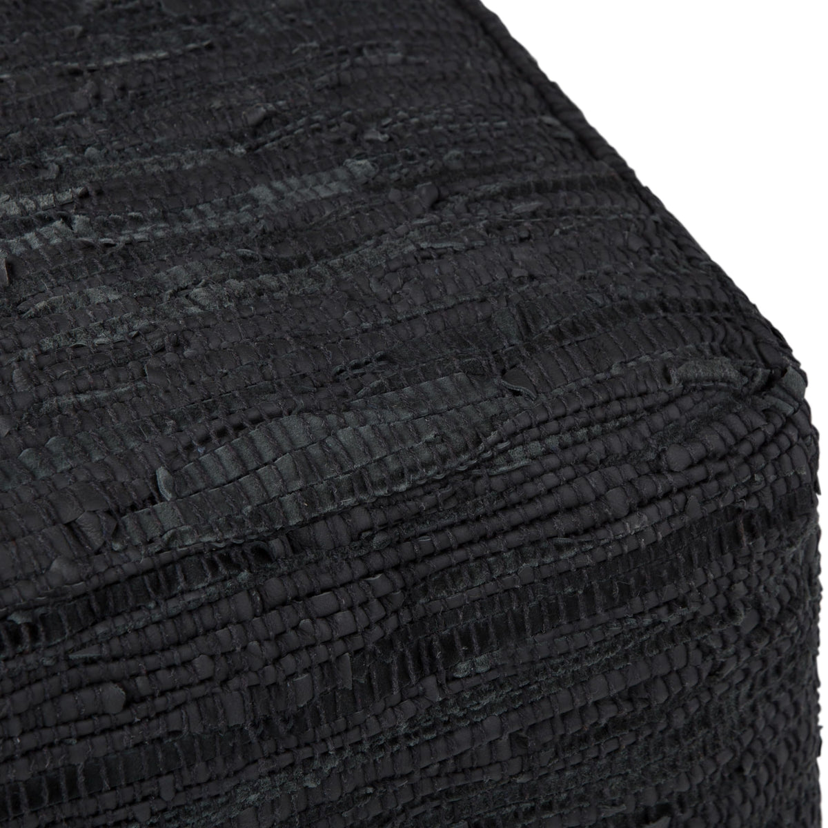 Square Leather Pouf