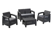 4-Piece Outdoor Patio Conversation Set with Cushions