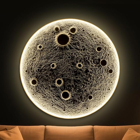 3D Moon Wall Sconce with Remote Control
