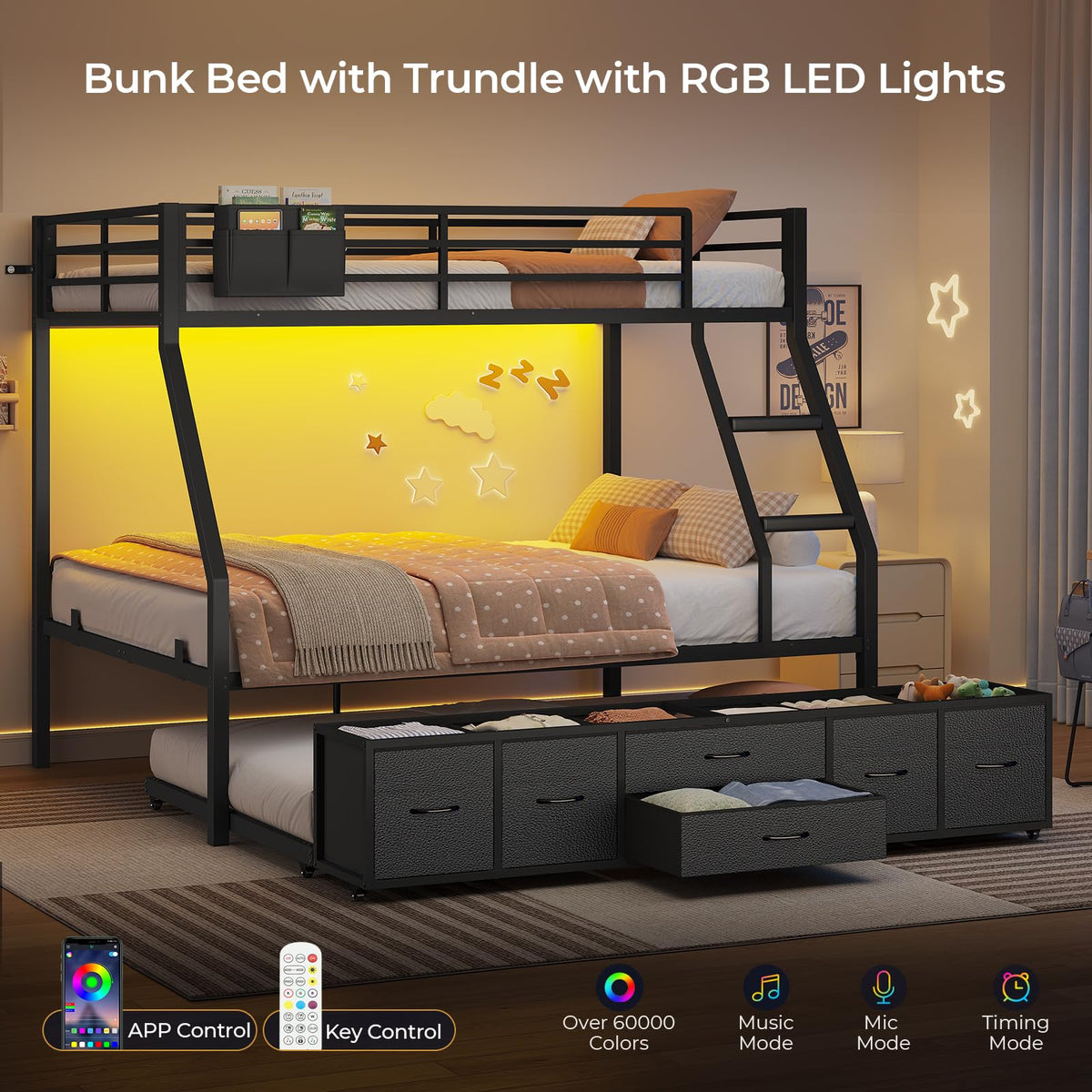 Twin Over Full Bunk Bed with Trundle