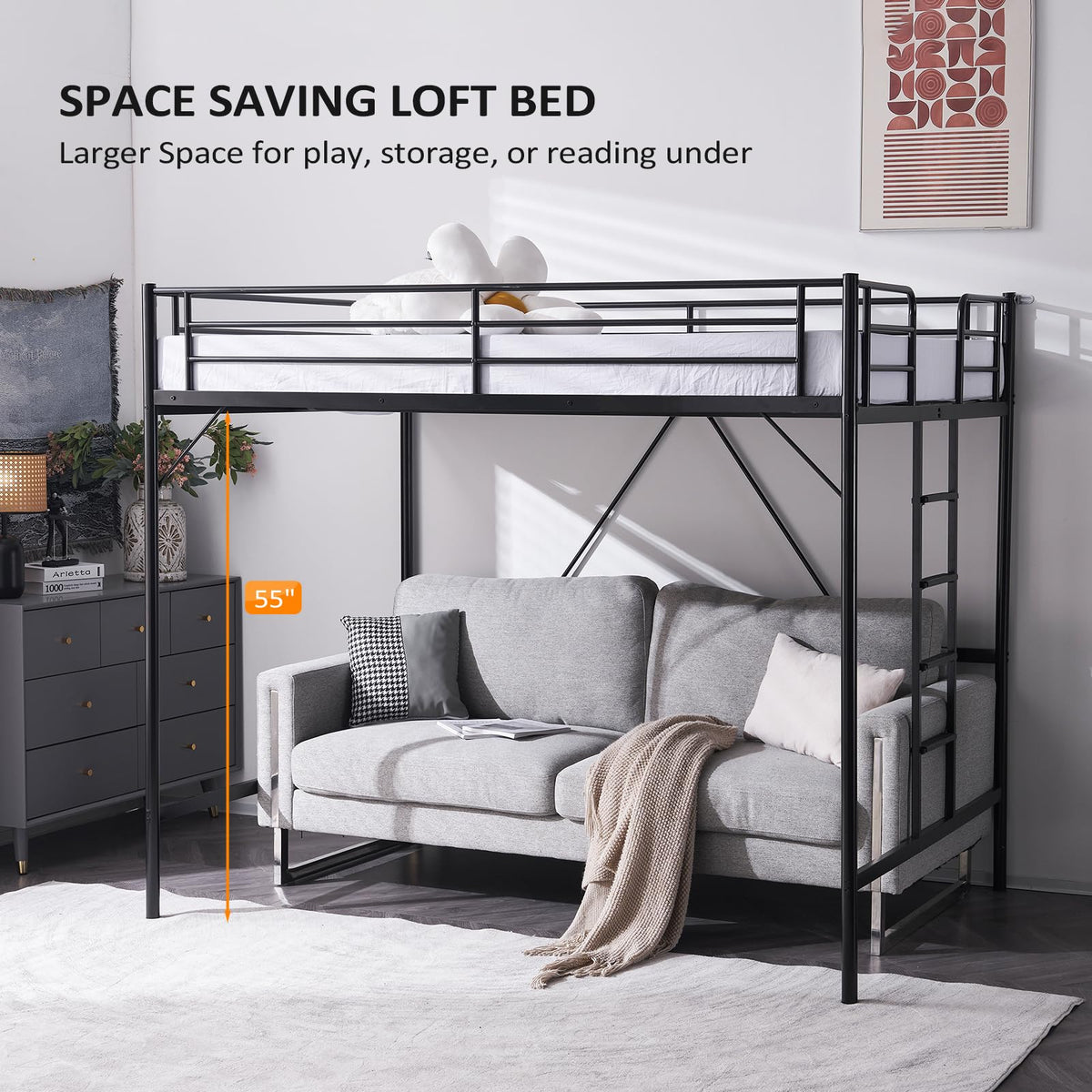 Full Size Metal Loft Bed