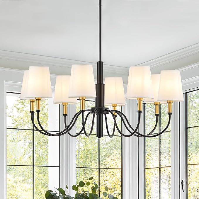 Boho Rattan Chandelier with Woven Shades