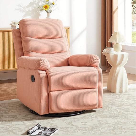 Green Corduroy Swivel Glider Recliner