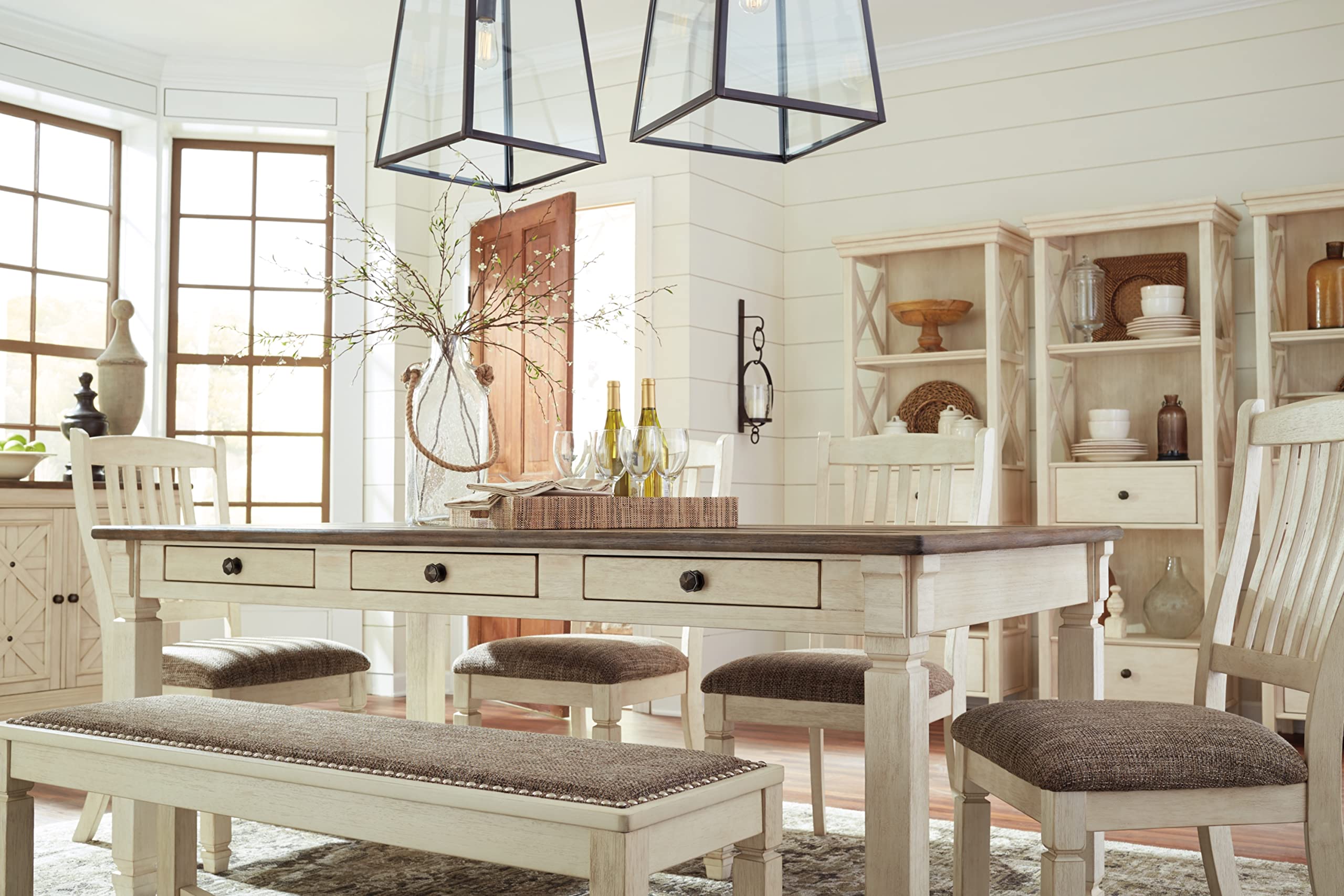 Farmhouse Dining Table with 6 Storage Drawers
