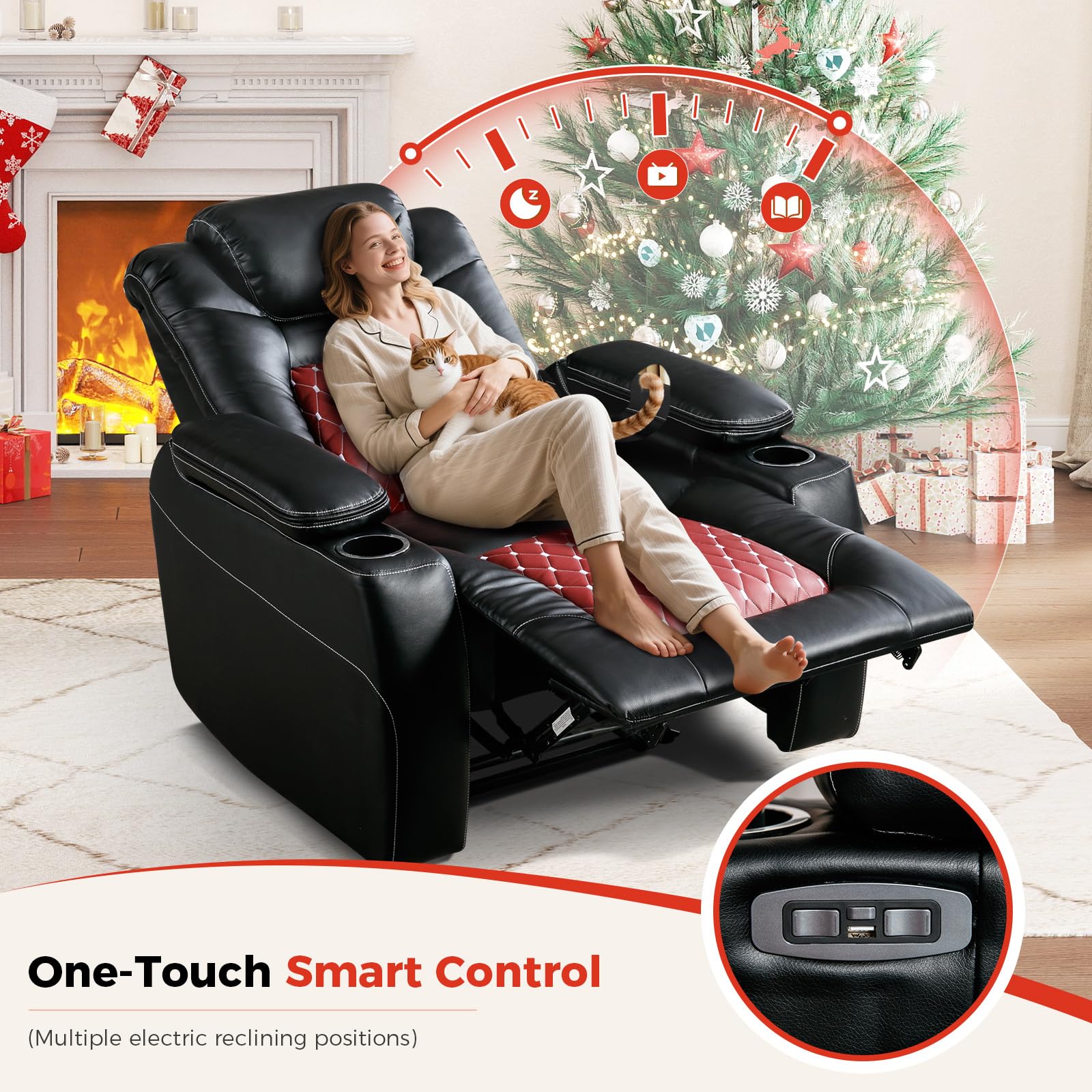 Power Recliner Chair with Adjustable Headrest