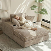 Camel Faux Fur Chaise Lounge