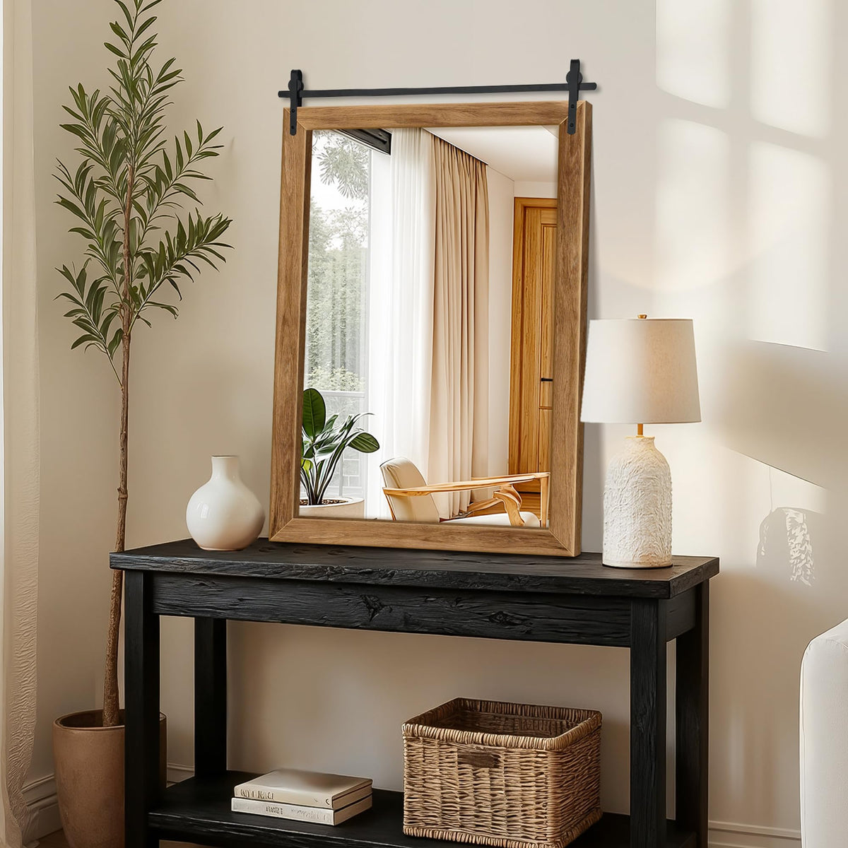 Rustic Barn Door Wall Mirror