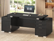 80.6" Executive Desk with Power Outlet & Storage