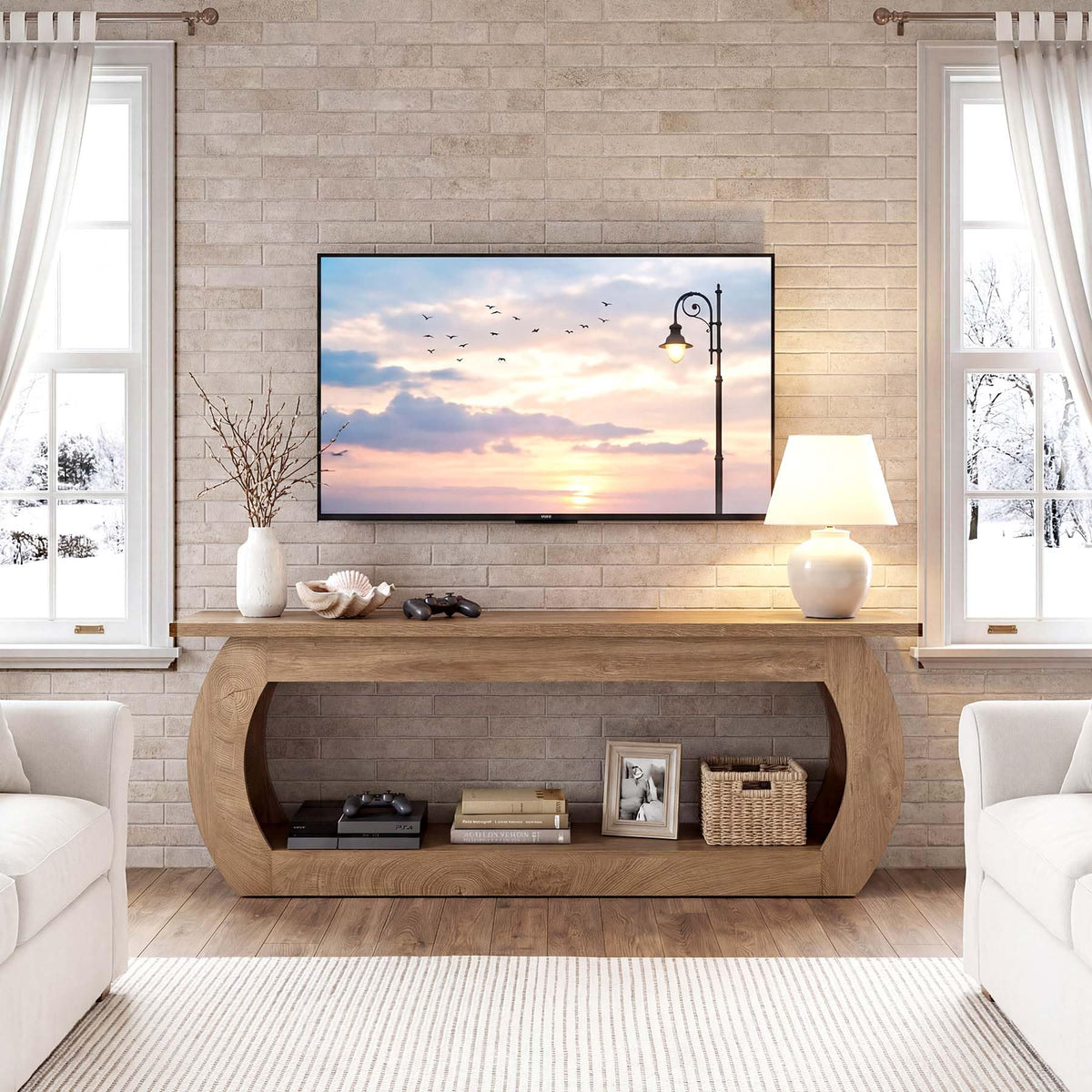Rustic TV Stand with Storage