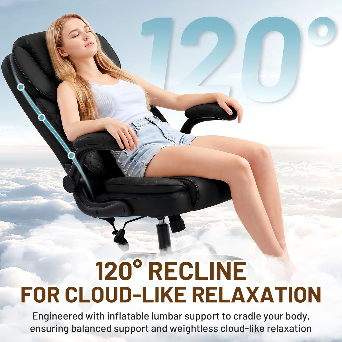 Office Chair with Inflatable Lumbar Support