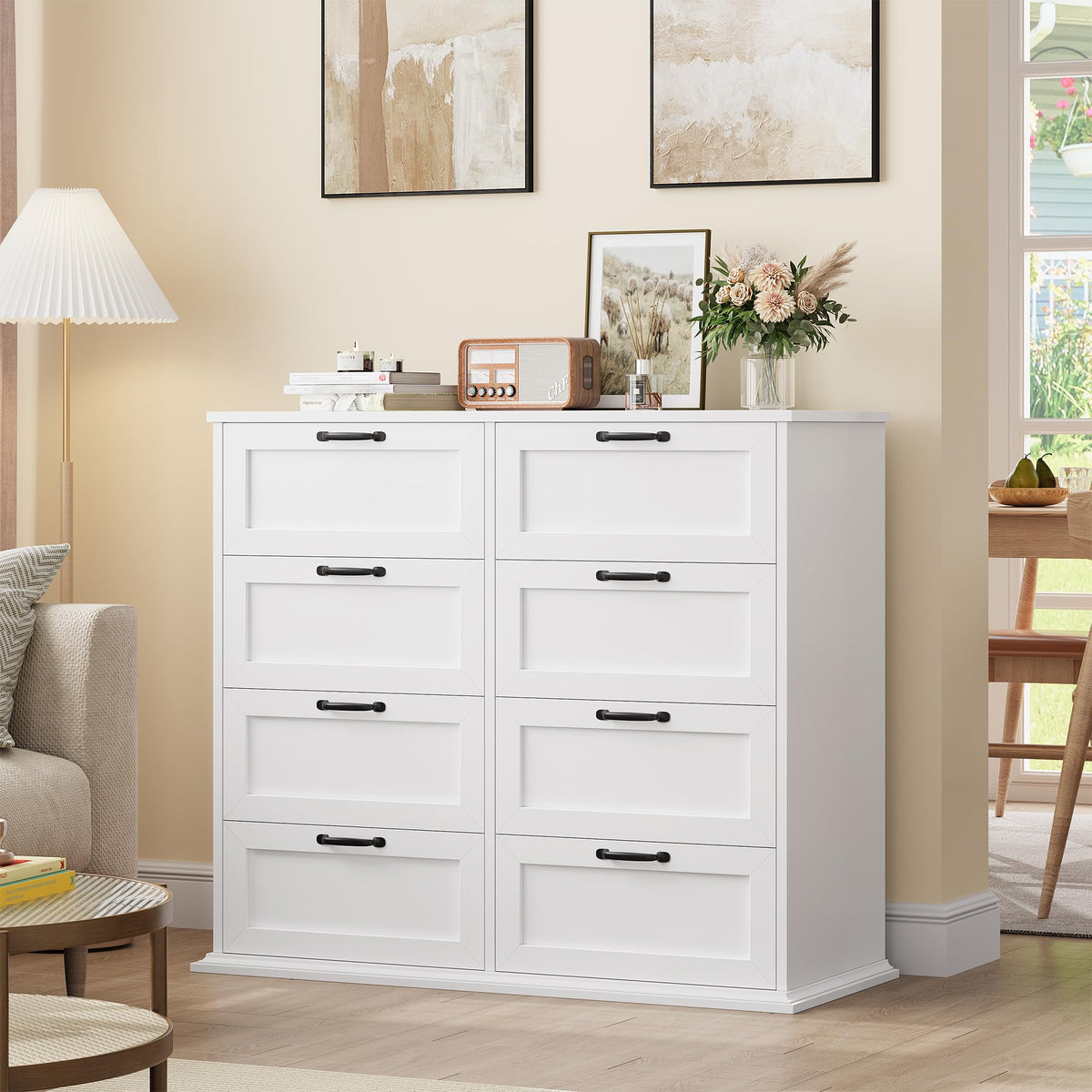White 8-Drawer Dresser