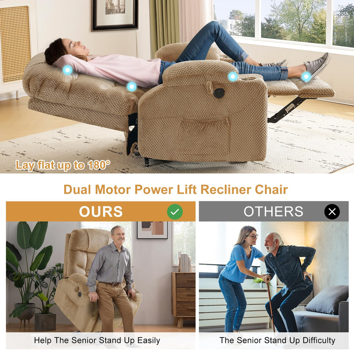 Dual Motor Power Lift Recliner