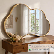 Cloud Shape Irregular Wall Mirror with Metal Frame