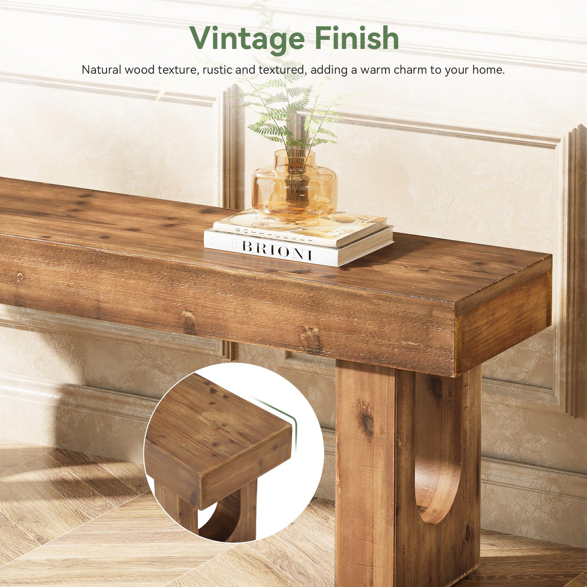 Rustic Wood Entryway Bench