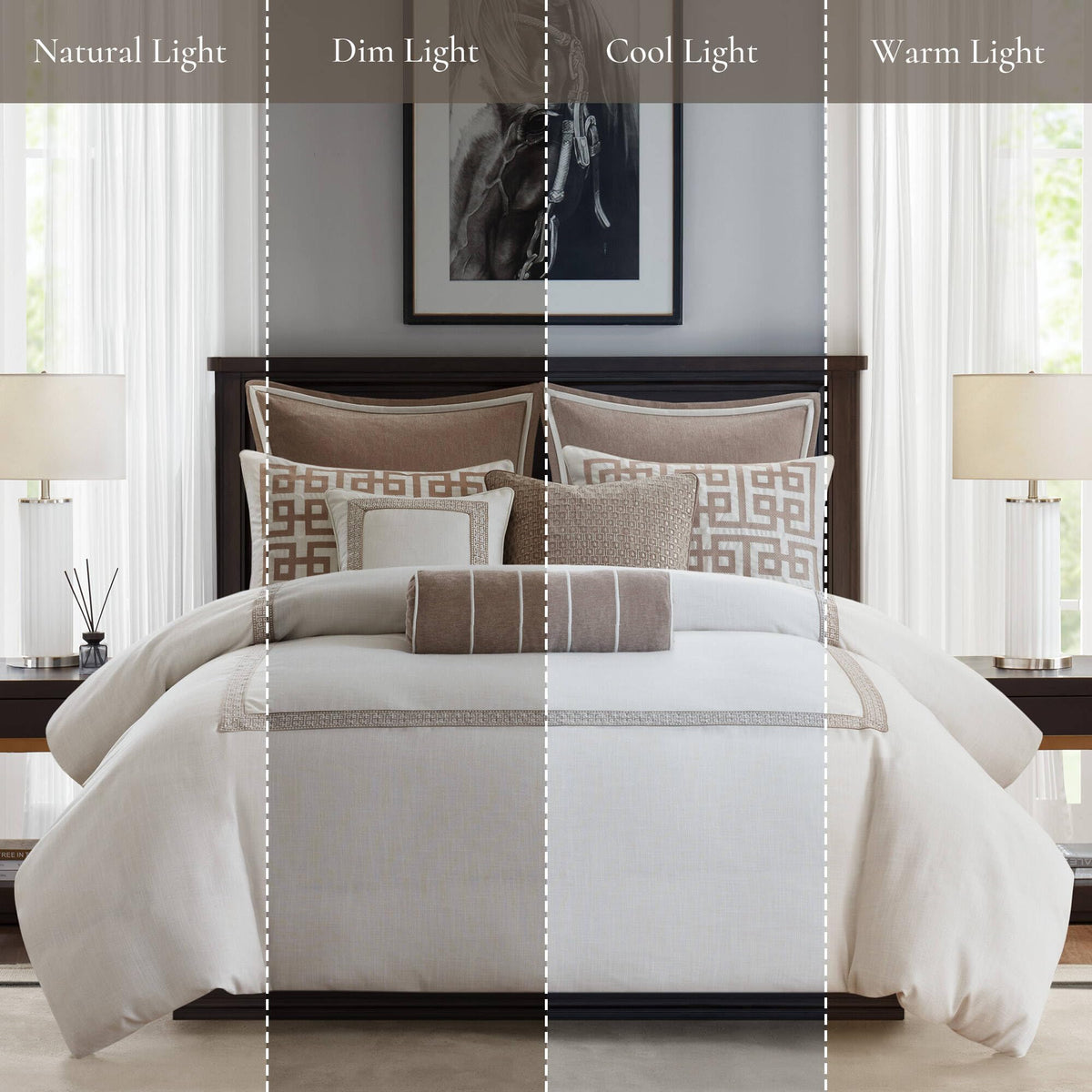 Embroidered King Comforter Set, 9-Piece