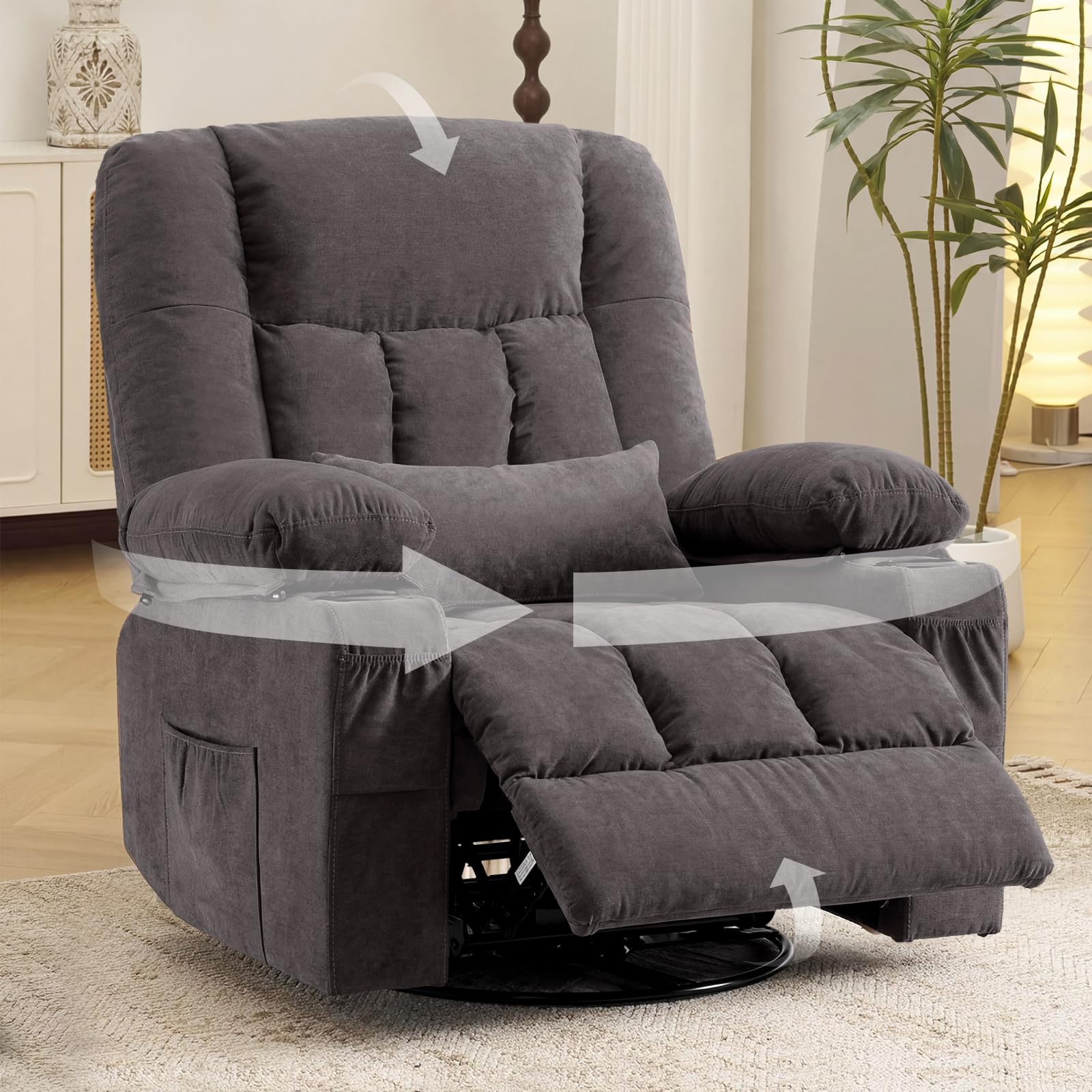 Massage Swivel Rocker Recliner Chair with Heat
