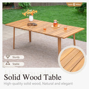 Sophia & William Outdoor Dining Set, Patio Furniture Set with Table and Chairs Set Wooden, Rattan Furniture Set of 8 Chairs and 1 Acacia Wood Rectangular Table for Yard, Garden, Porch and Poolside
