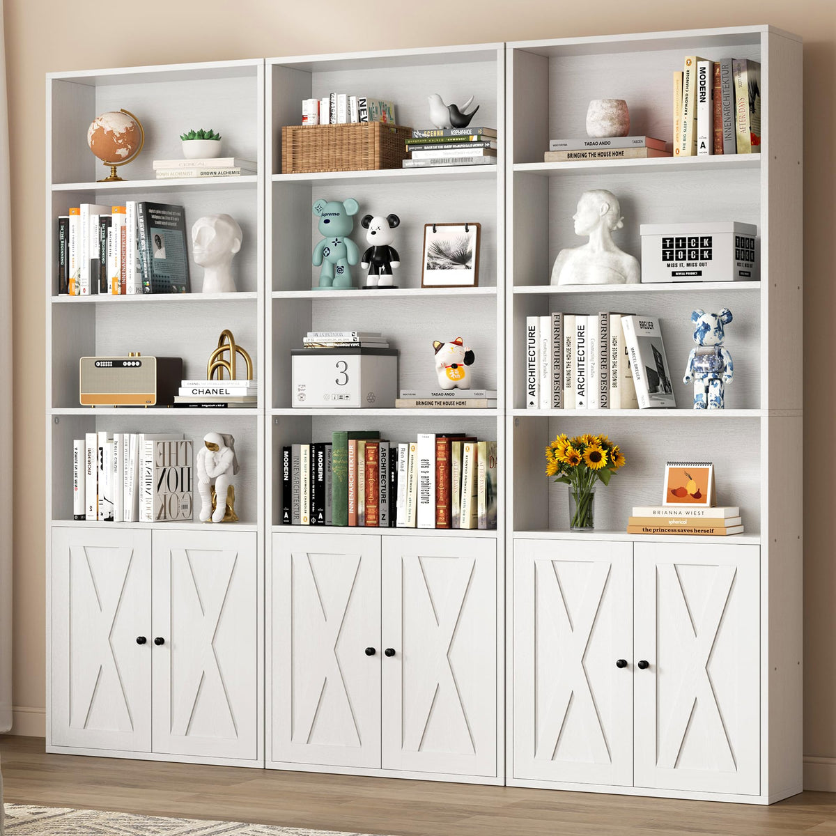 6-Tier Bookcase with Doors
