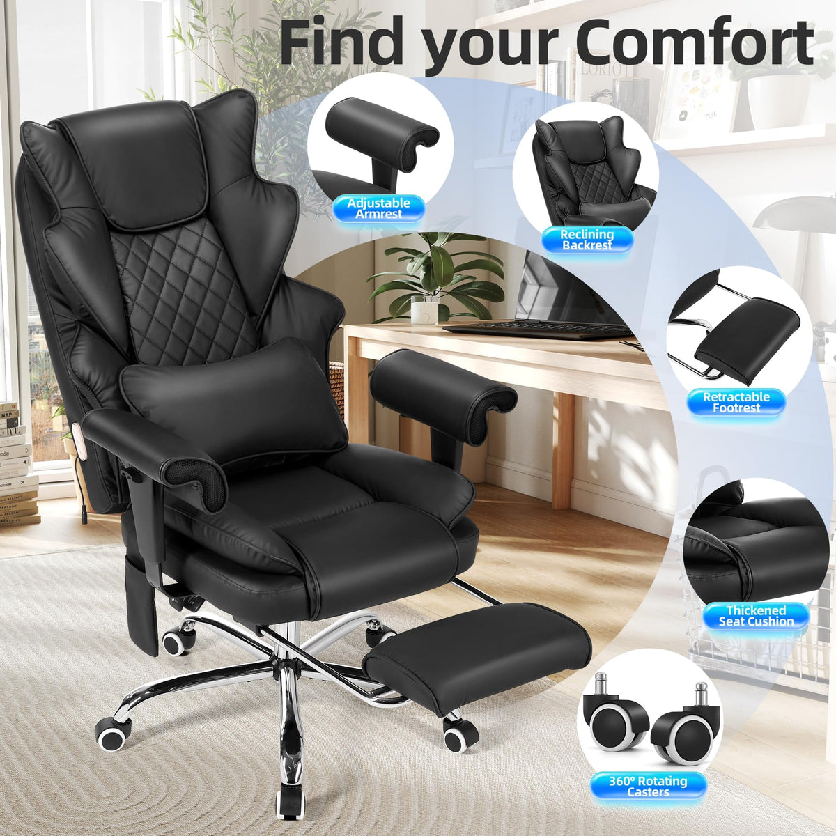 Heated Massage Office Chair