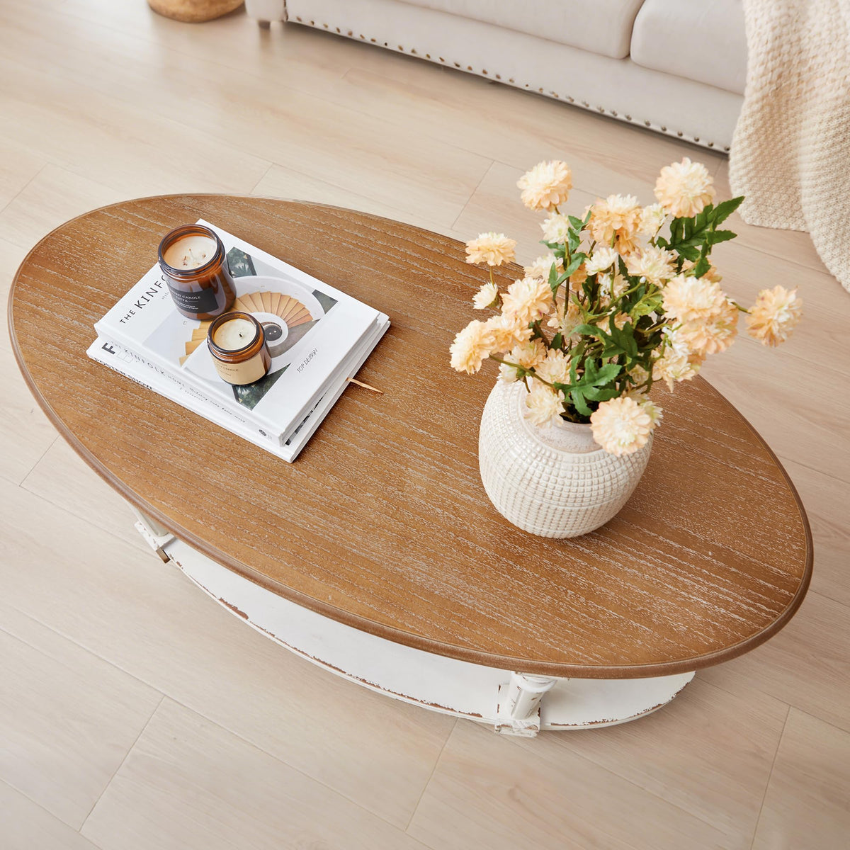 Oval Farmhouse Coffee Table
