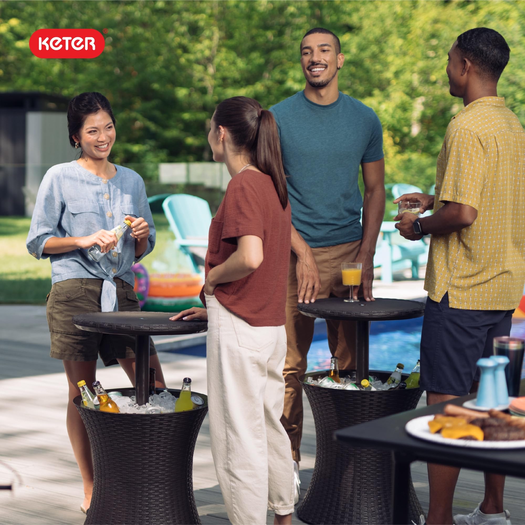 Pacific Cool Bar Outdoor Table with Hidden Cooler