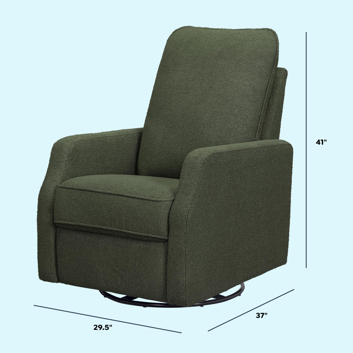Olive Bouclé Swivel Glider Recliner