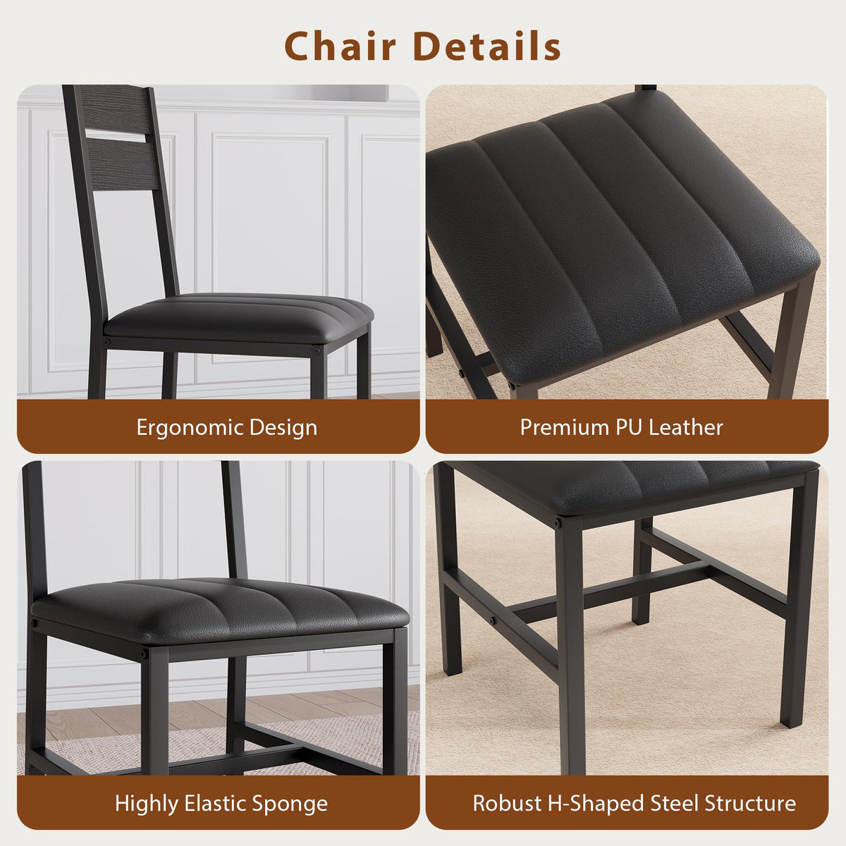 Extendable Dining Table Set for 4