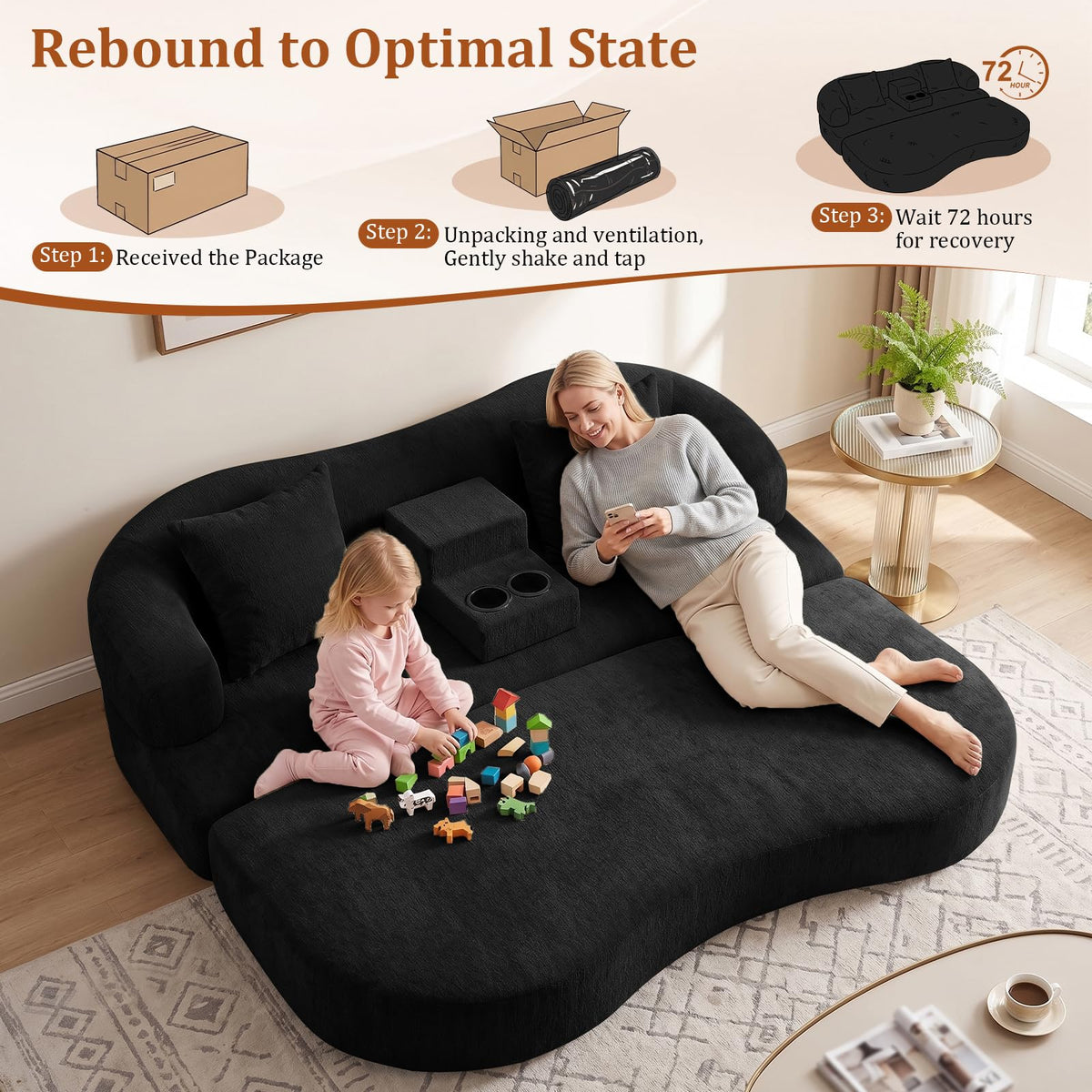 CUBIOU 70" Convertible Sofa Bed, Boneless Futon Sleeper Loveseat Couch