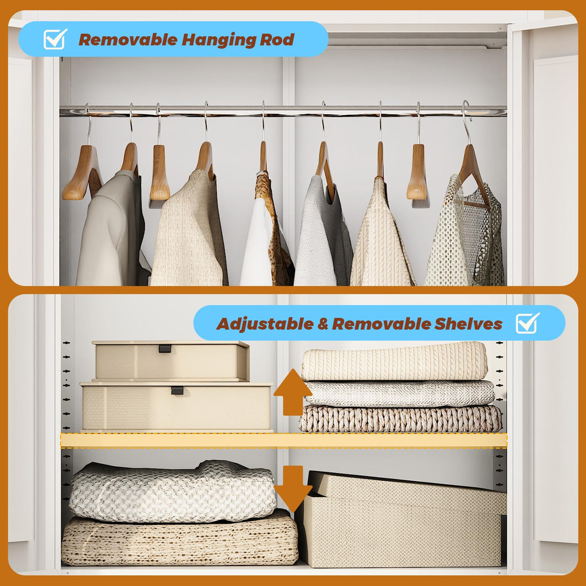 Metal Wardrobe with Drawers