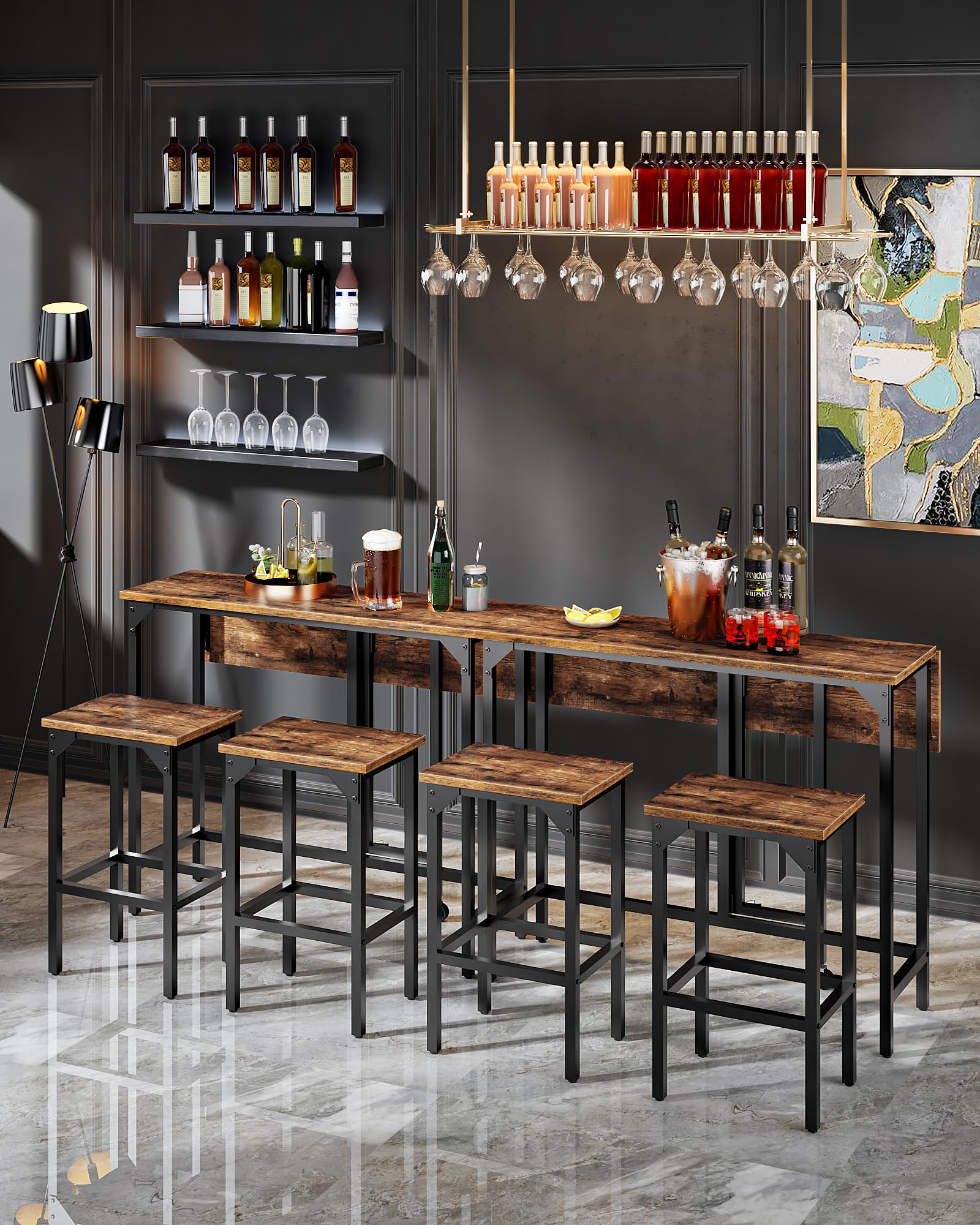 Folding Bar Table & 2-Stool Set