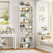 FACBOTALL 82" Tall Bookshelf, 7-Tier Open Shelves Bookcase, Freestanding Display Storage Shelves, Tall Bookcase Home Decor Furniture for Home Office, Living Room, Bedroom, White