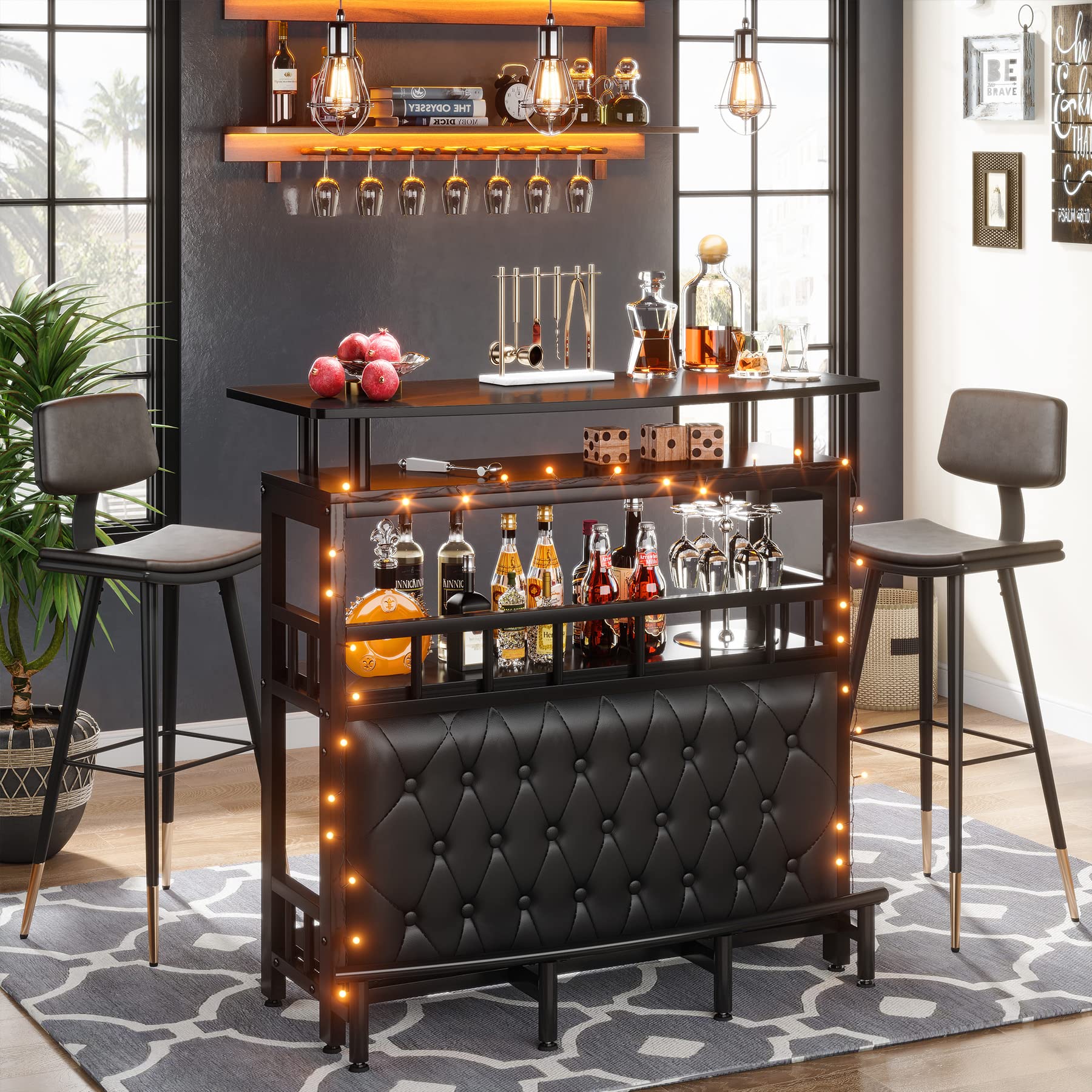 44-Inch Bar Height Table with Storage
