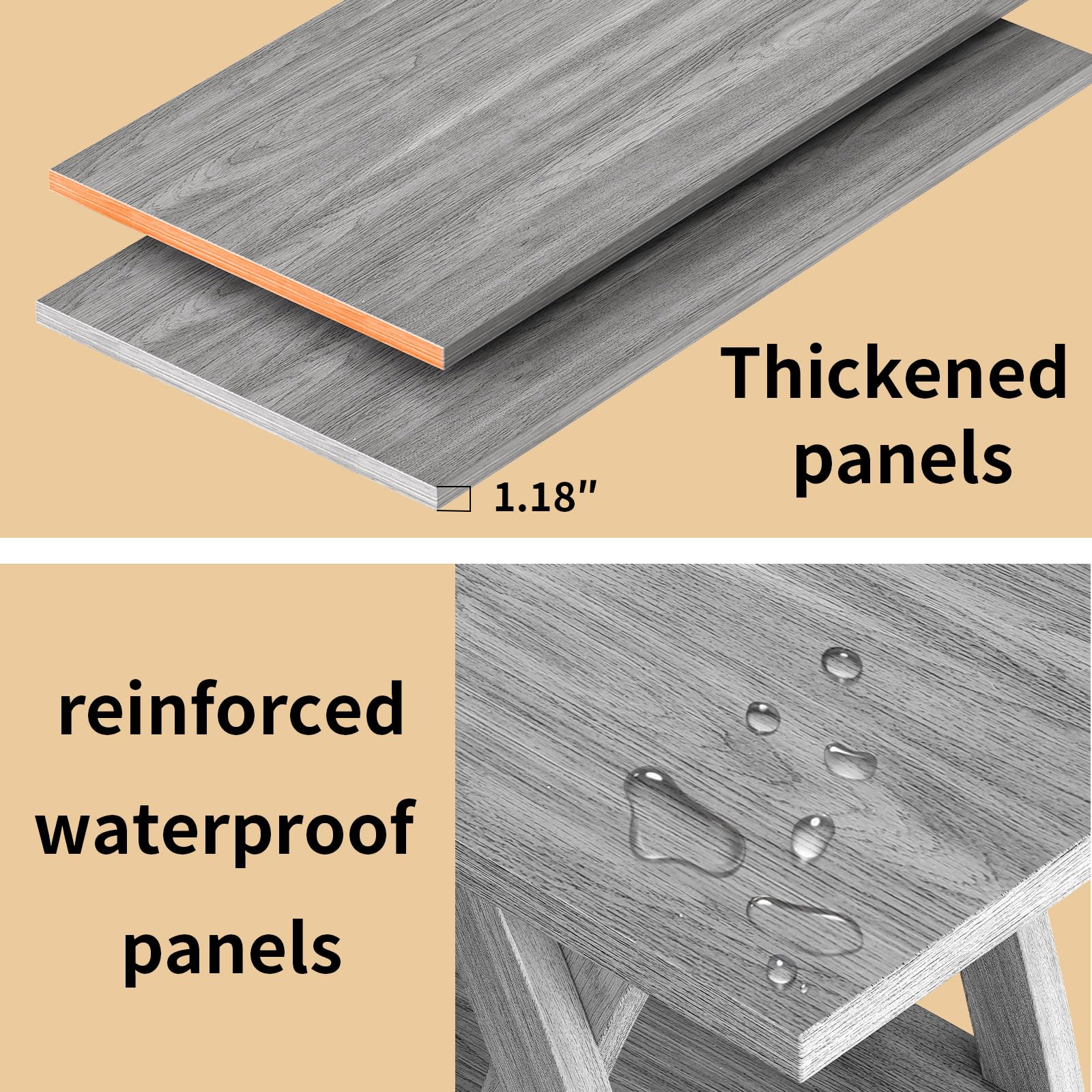 Farmhouse Coffee Table with Storage Shelf